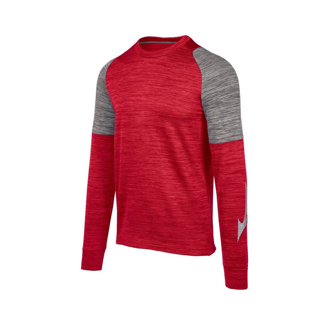 Maglietta Mizuno Velocity Long Sleeve Crew Uomo - Rosse - 40596-VNWM